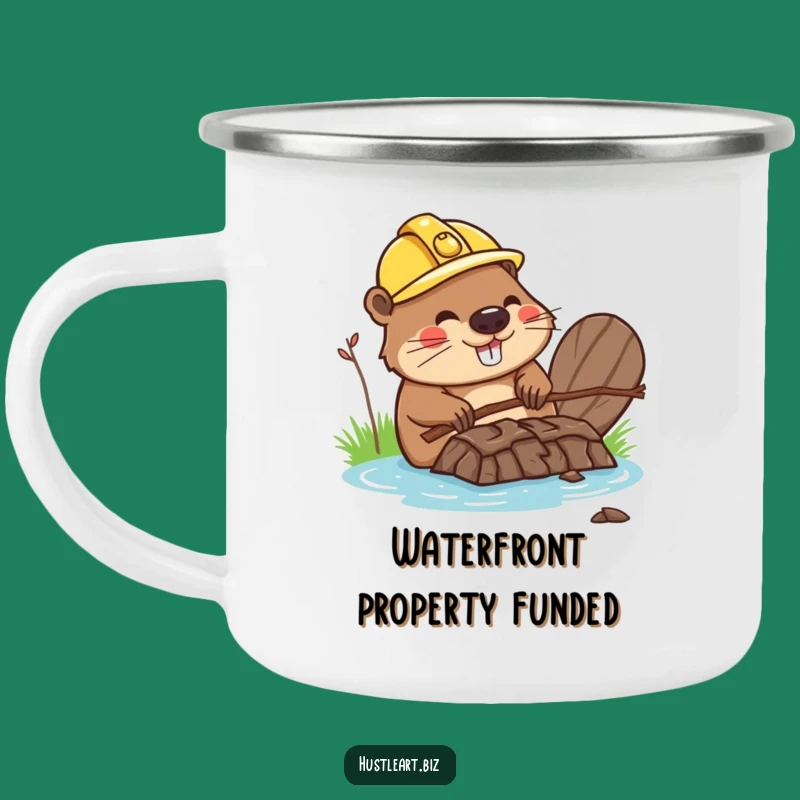 Funny Beaver Campfire Mug: Happy Dam Builder's Outdoor Humor!