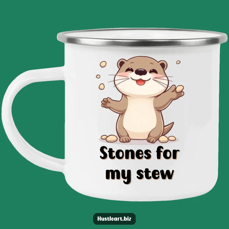 Funny Otter Campfire Mug: Cheerful Juggler's Outdoor Humor!