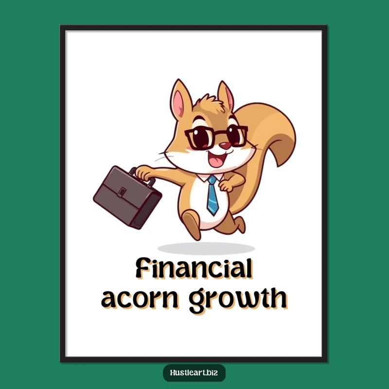 Funny Squirrel Briefcase Poster: Motivating Art, Perfect Funny Gift for Offices