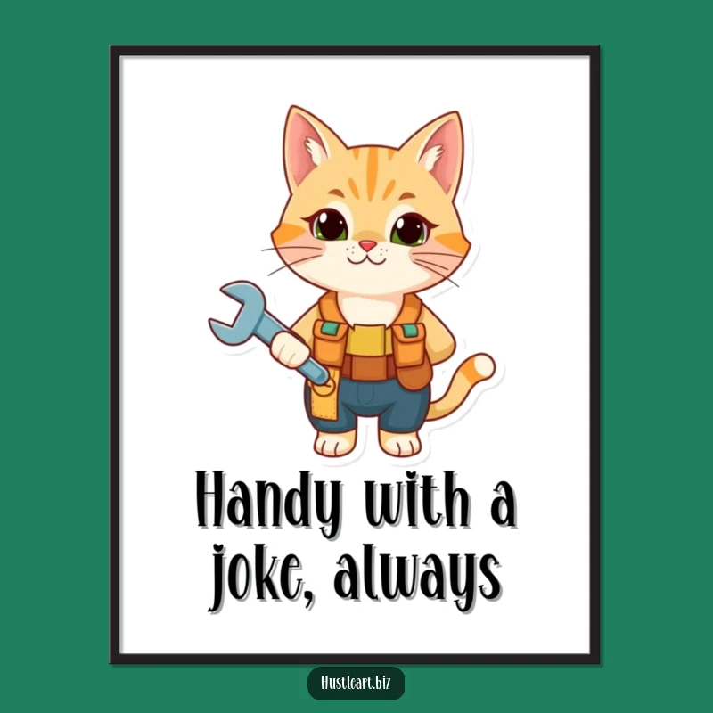 Free Printable Wall Art: Funny Cat Mechanic Decor DIY Gift