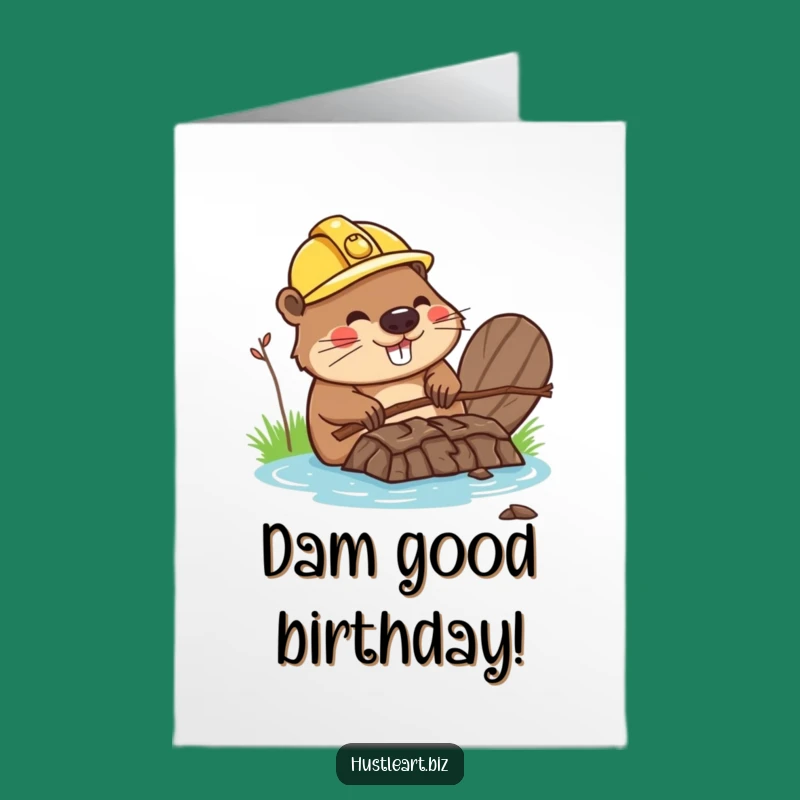 Free Printable Birthday Card: Happy Beaver Builder, Fun Downloadable Construction Gift!