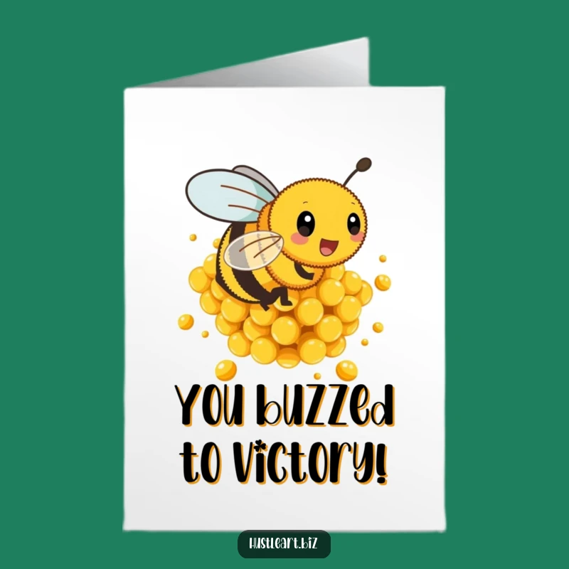 Free Printable Congrats Card: Bee's Sweet Success, Downloadable Achievement Gift!