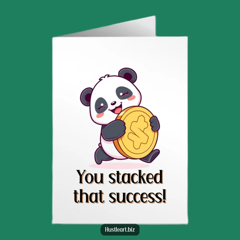 Free Printable Panda Congrats Card: Fortunate Downloadable Art for Success
