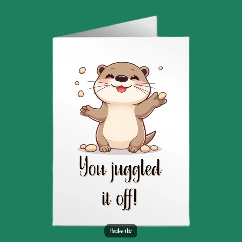 Free Printable Congrats Card: Otter's Skillful Win, Downloadable Celebration Gift!