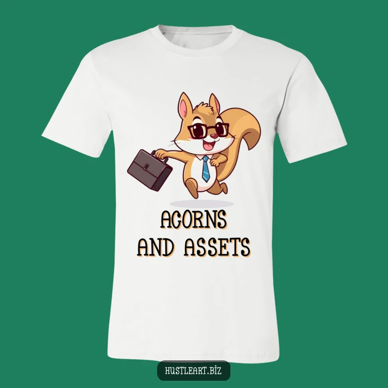 Funny Squirrel Briefcase T-Shirt: Hustle & Humor, Perfect Funny Gift for Professionals